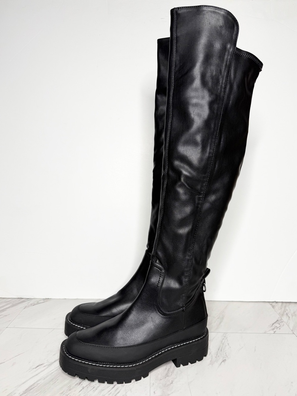 Sam Edelman Lerue Lug Sole Faux Leather Boot 7 1/2 M